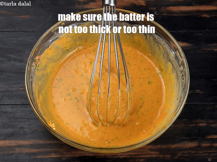 Step 27 – Make sure the batter is not too thick or too thin.