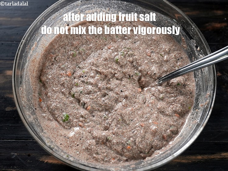 Step 27 – After adding fruit salt do not mix the batter vigorously.