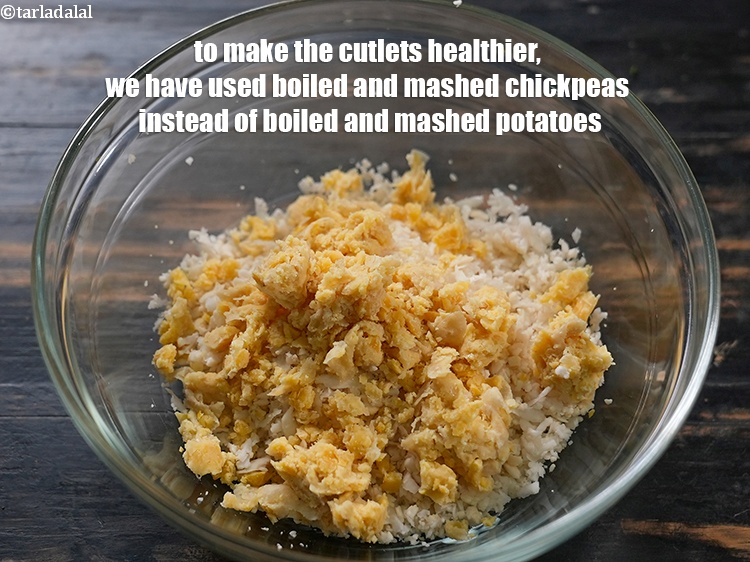 Step 26 – To make the cutlets healthier, we have used boiled and mashed chickpeas instead of boiled …