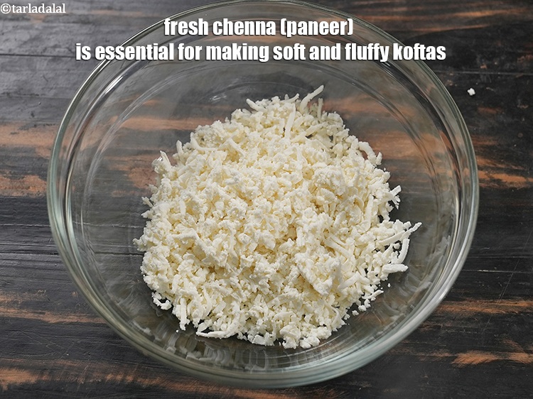 Step 40 – Fresh chenna (paneer) is essential for making soft and fluffy koftas.