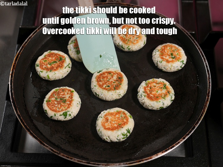 Step 39 – The tikki should be cooked until golden brown, but not too crispy. Overcooked tikki will …