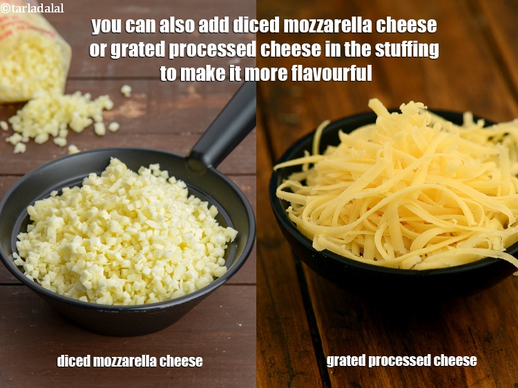 Step 33 – You&nbsp;can also add diced mozzarella cheese or&nbsp;grated processed cheese in the stuffing to make it …