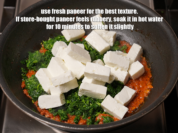 Step 37 – Use fresh paneer for the best texture. If store-bought paneer feels rubbery, soak it in …