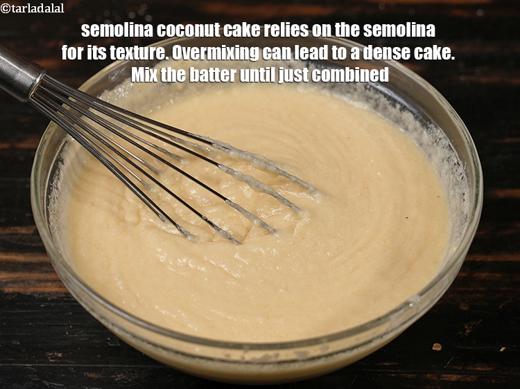 स्टेप 30 – सूजी नारियल केक अपनी बनावट के लिए सूजी पर निर्भर …
