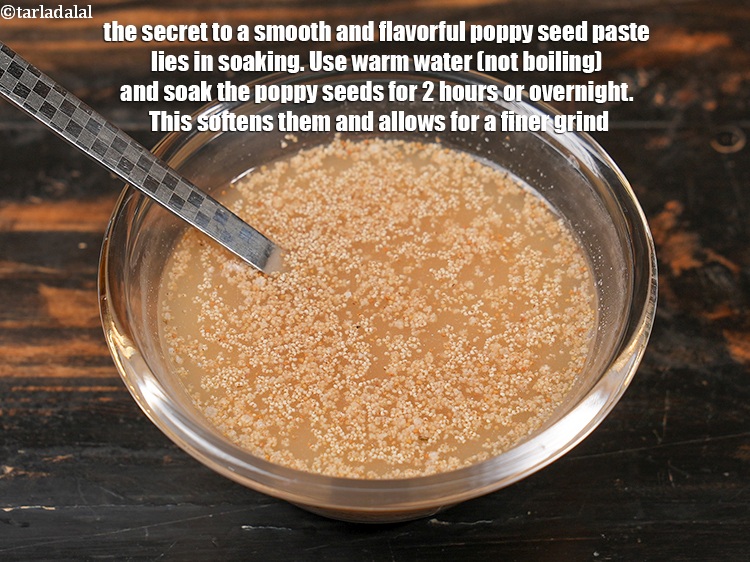 Step 25 – The secret to a smooth and flavorful poppy seed paste lies in soaking. Use warm …