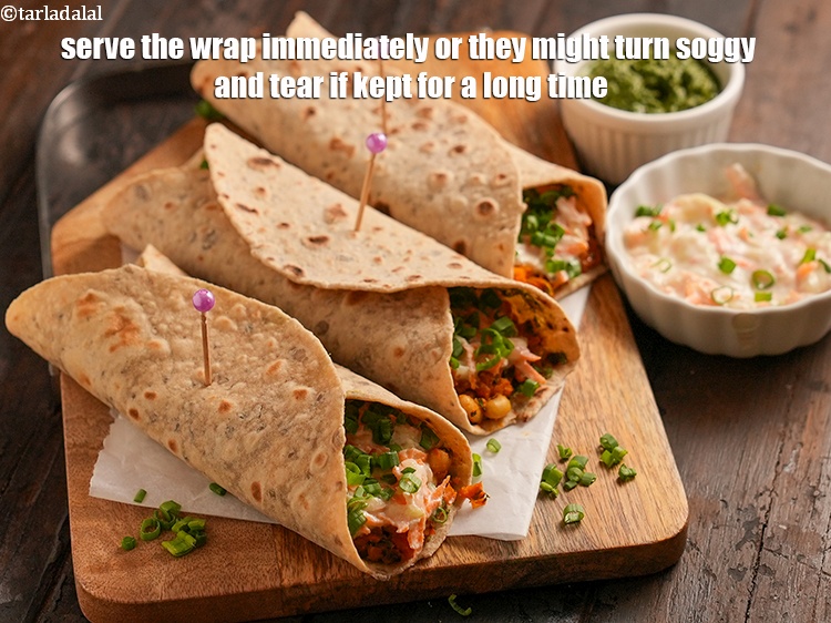 Step 43 – Serve the wrap immediately or they might turn soggy and tear if kept for a …