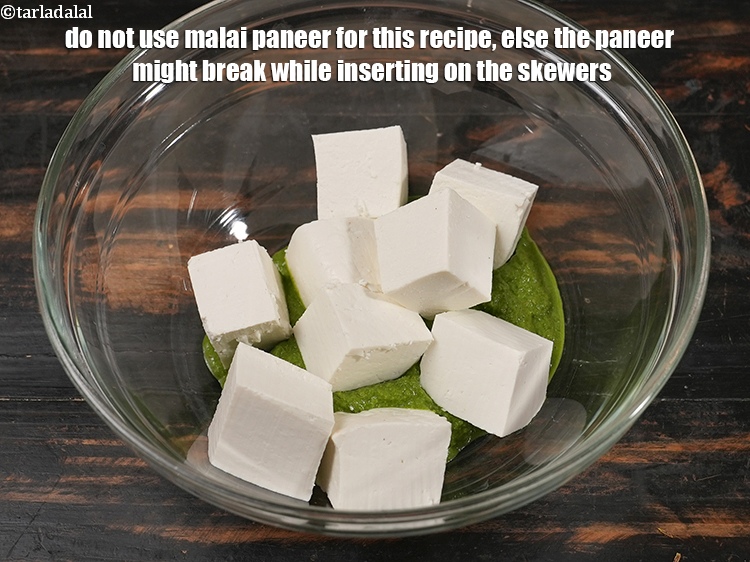 Step 25 – Do not use malai paneer for this recipe, else the paneer might break while inserting …