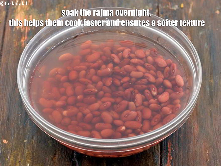 Step 53 – Soak the rajma overnight, this helps them cook faster and ensures a softer texture.