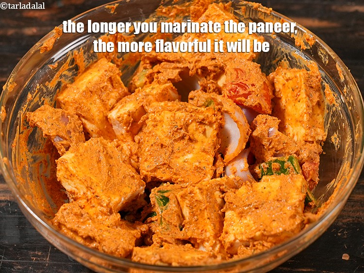Step 64 – The longer you marinate the paneer, the more flavorful it will be.