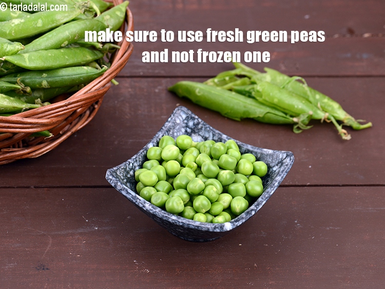 Step 36 – Make sure to use fresh green peas and not frozen one.