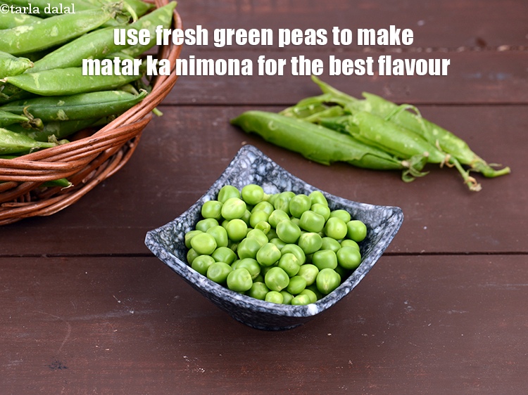 Step 35 – Use fresh green peas to make matar ka nimona for the best flavour.