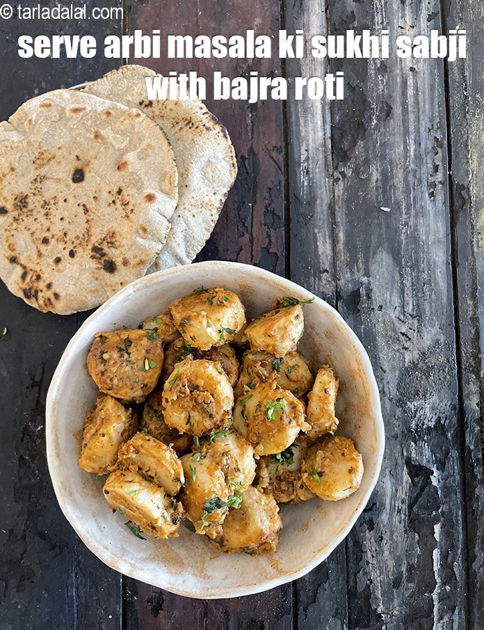 Step 39 – <meta charset="UTF-8" /> <strong>What to have with Masaledar&nbsp;Arbi ki Sabzi&nbsp;&nbsp;?</strong>&nbsp;Always confusing what to pair with …