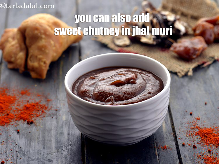 Step 27 – You can also add <a href="https://www.tarladalal.com/sweet-chutney-quick-sweet-chutney-395r" target="_blank">sweet chutney</a> in jhal muri.