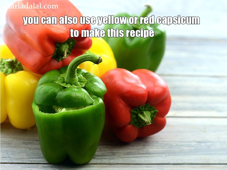 Step 33 – You can also use yellow or red capsicum to make this recipe.