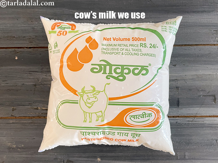 Step 29 – You can use cow milk also to make the chenna at home.