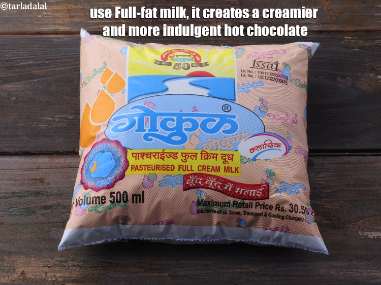 Step 14 – Use Full-fat milk, it creates a creamier and more indulgent hot chocolate.