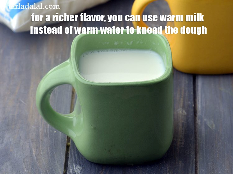 Step 27 – For a richer flavor, you can use warm milk instead of warm water to knead …