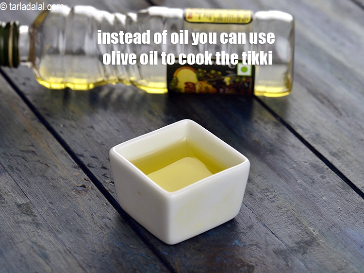 Step 18 – Instead of oil you can use olive oil to cook the tikki.