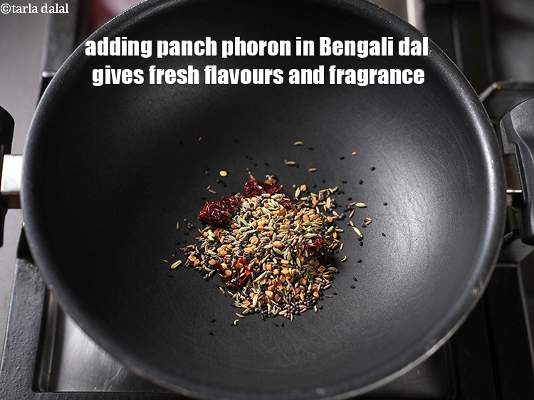 Step 27 – Adding panch phoron in Bengali dal gives fresh flavours and fragrance.