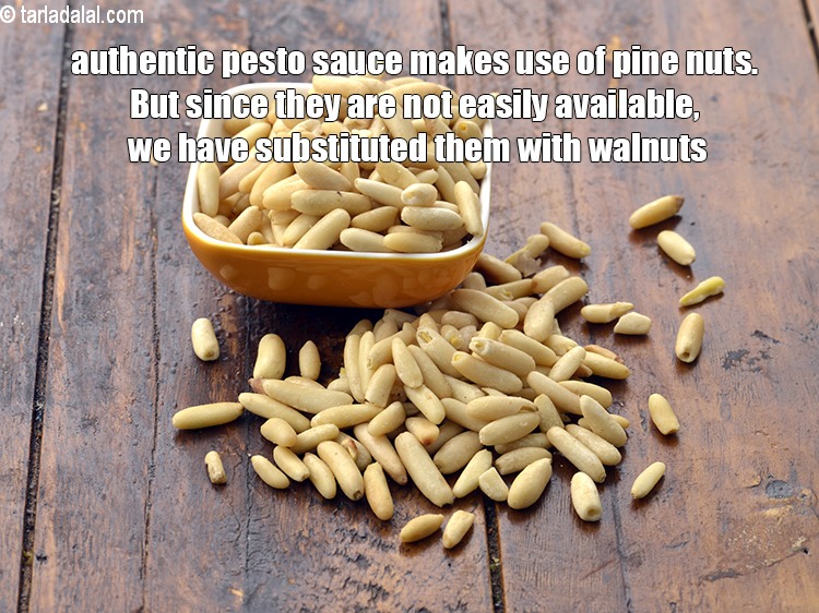 Step 11 – Authentic pesto sauce makes use of pine nuts. But since they are not easily available, …