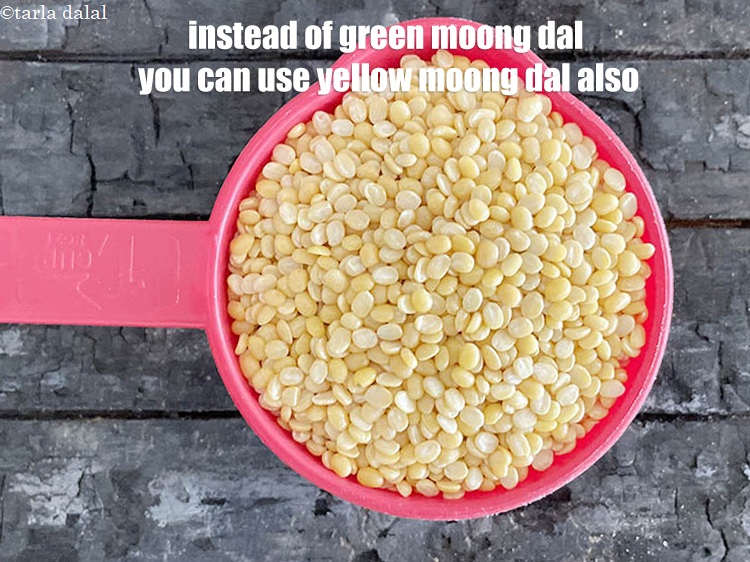 Step 34 – Instead of green moong dal you can use yellow moong dal also.