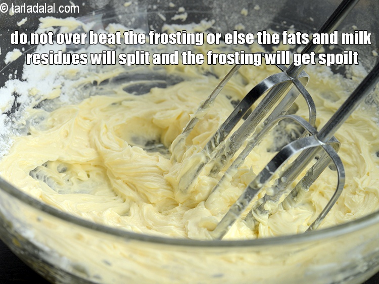 Step 30 – Do not over beat the frosting or else the fats and milk residues will split …