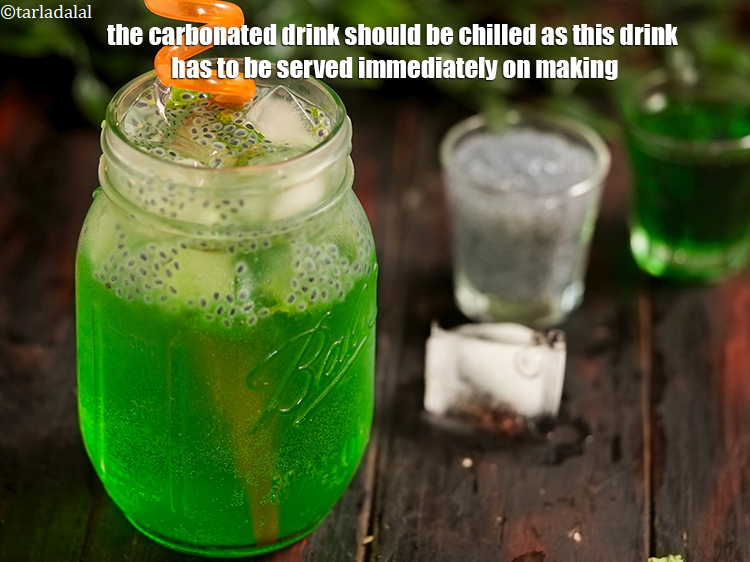 Step 21 – The carbonated drink should be chilled as this drink has to be served immediately on …