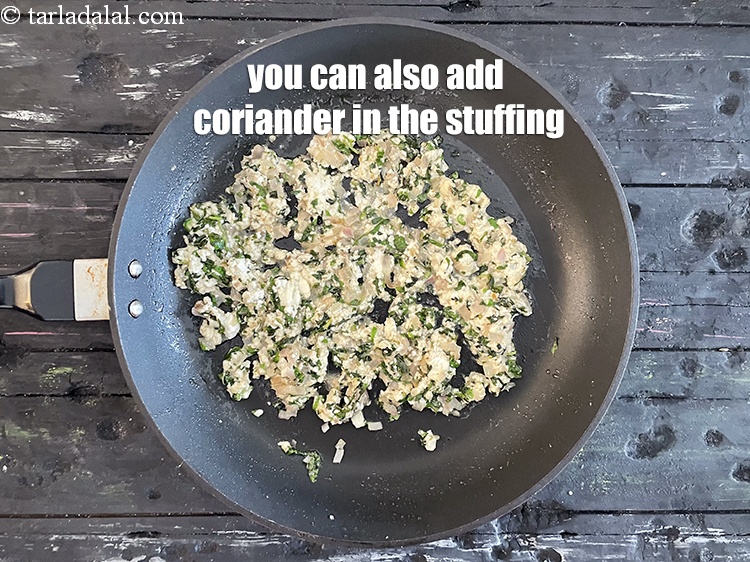 Step 41 – You can also add coriander in the stuffing.