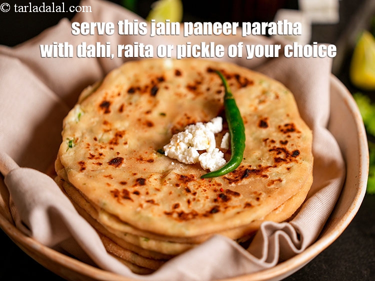 स्टेप 33 – इस जैन पनीर पराठे को दही, रायता या अपनी पसंद …