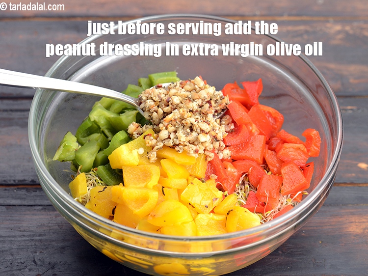 Step 31 – Just before serving add the peanut&nbsp;dressing in extra virgin olive oil.&nbsp;