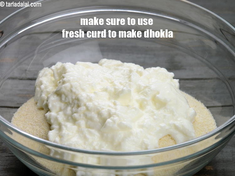 Step 38 – Make sure to use fresh curd to make dhokla.