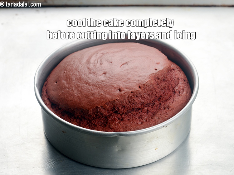Step 53 – Cool the cake completely before cutting into layers and icing.