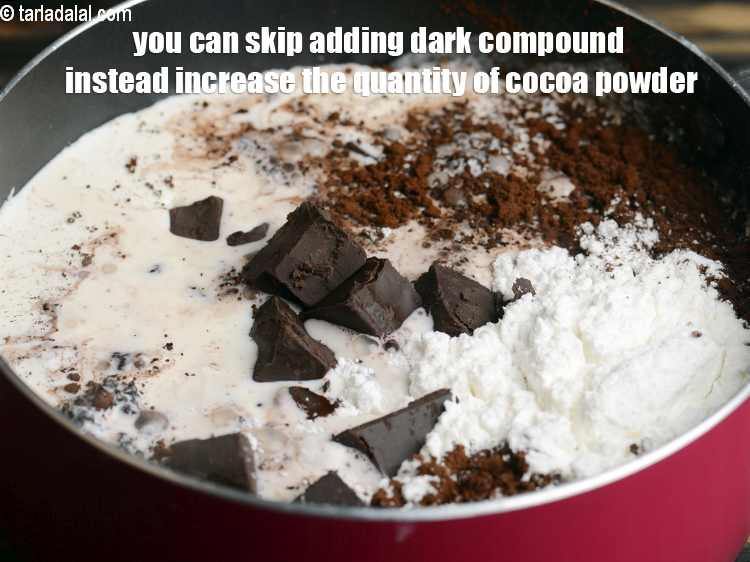 Step 22 – You can skip adding dark compound instead increase the quantity of cocoa powder.