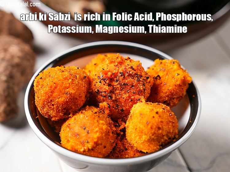 Step 30 – <strong>Arbi ki Sabzi</strong> <strong>&nbsp;is rich in&nbsp;Folic Acid,&nbsp;Phosphorous,&nbsp;Potassium,&nbsp;Magnesium,&nbsp;Thiamine.</strong> <ol> <li><strong>Folic Acid</strong>&nbsp;:&nbsp;<a href="https://www.tarladalal.com/recipes-for-Pregnancy-Folic-Acid-Rich-447">Folic acid</a>&nbsp;is an essential vitamin …