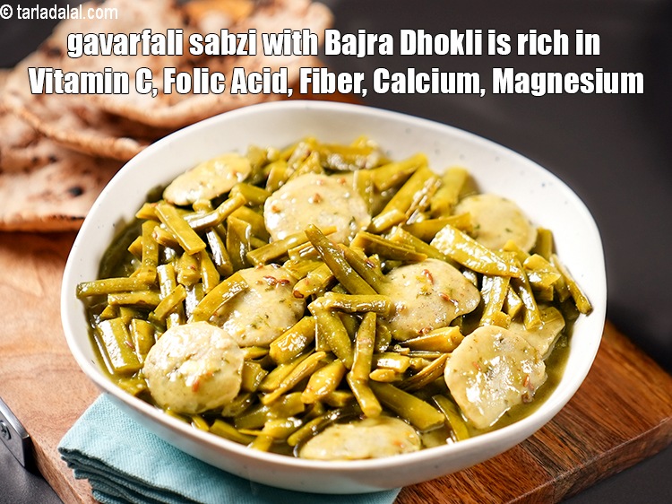 Step 36 – <strong>Gavarfali sabzi with Bajra Dhokli&nbsp;is rich in&nbsp;Vitamin C,&nbsp;Folic Acid,&nbsp;Fiber, Calcium, Magnesium.</strong> <!--%3Cmeta%20charset%3D%22UTF-8%22%20%2F%3E--> <ol> <li><strong>Vitamin C&nbsp;</strong>: …