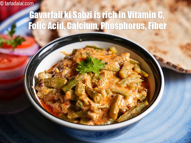 Step 37 – <strong>Gavarfali ki Sabzi&nbsp;is rich in&nbsp;Vitamin C,&nbsp;Folic Acid,&nbsp;Calcium,&nbsp;Phosphorus,&nbsp;Fiber.</strong> <ol> <li><strong>Vitamin C&nbsp;</strong>: &nbsp;<a href="https://www.tarladalal.com/recipes-for-Vitamin-C-Rich-Indian-Recipes-804">Vitamin C&nbsp;</a>is a great …