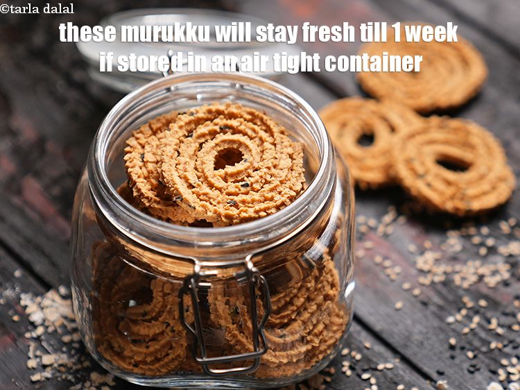 Step 24 – These murukku will stay fresh till 1 week if stored in an air tight container.