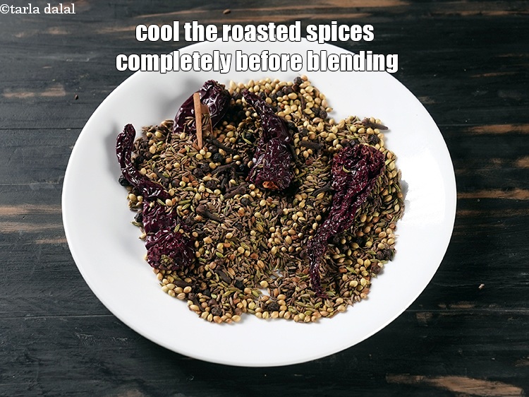 Step 20 – Cool the roasted spices completely before blending.