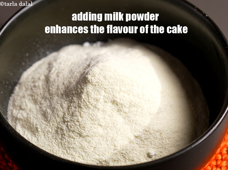 Step 21 – Adding milk powder enhances the flavour of the cake.