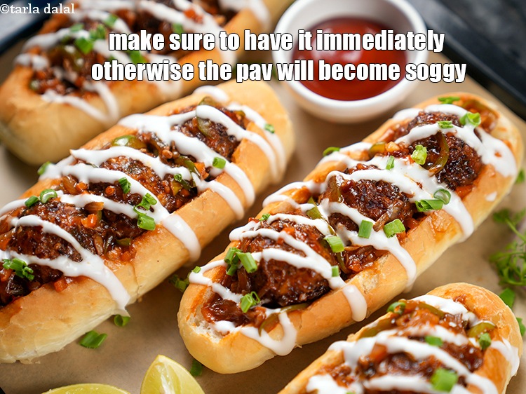 Step 34 – Make sure to have it immediately otherwise the pav will become soggy.