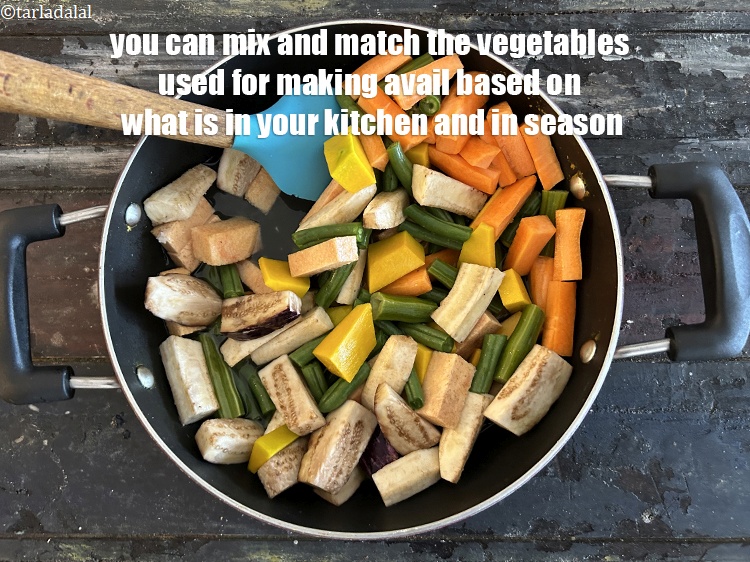 Step 36 – You can mix and match the vegetables used for making avail based on what is …