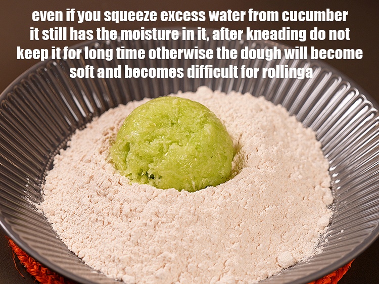 Step 22 – Even if you squeeze excess water from cucumber it still has the moisture in it, …