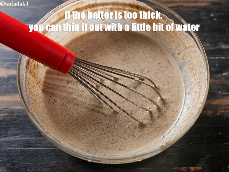 Step 22 – If the batter is too thick, you can thin it out with a little bit …