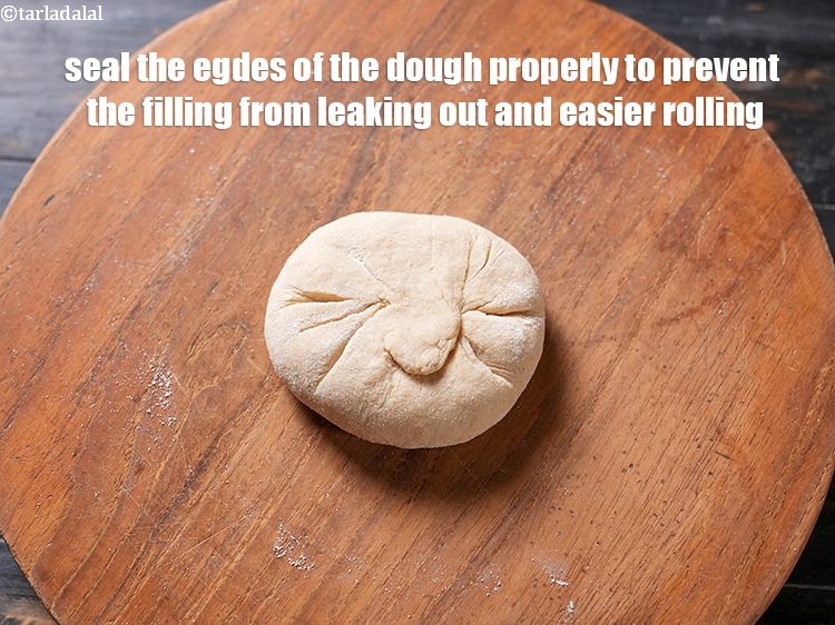 Step 34 – Seal the egdes of the dough properly to prevent the filling from leaking out and …