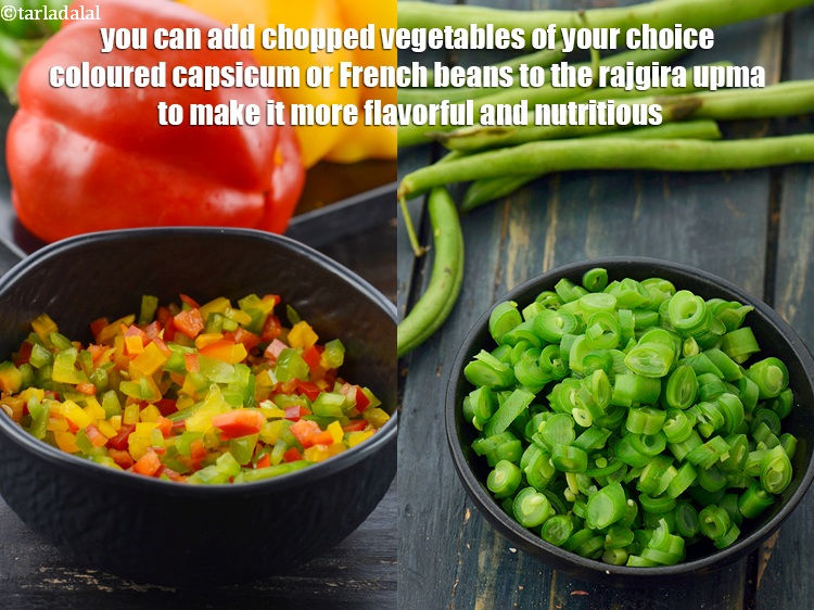 Step 34 – You can add chopped vegetables of your choice coloured capsicum or French beans to the …
