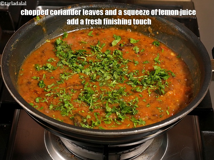 Step 40 – Chopped coriander leaves and a squeeze of lemon juice add a fresh finishing touch.