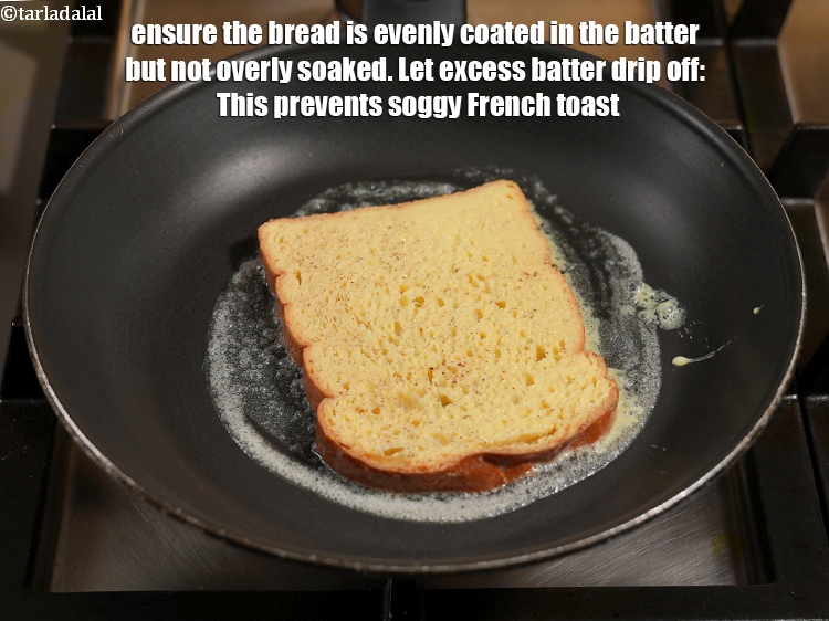 Step 19 – Ensure the bread is evenly coated in the batter but not overly soaked. Let excess …