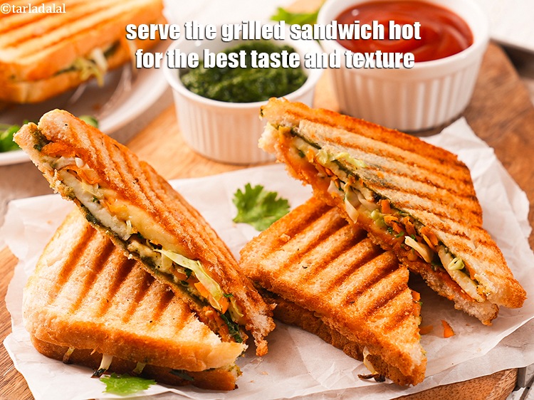 Step 30 – Serve the grilled sandwich hot for the best taste and texture.