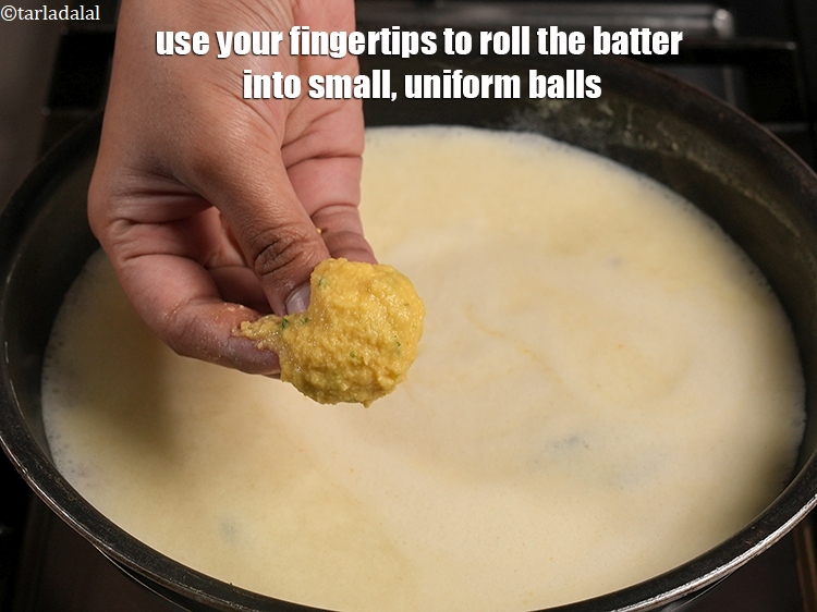 Step 31 – Use your fingertips to roll the batter into small, uniform balls.