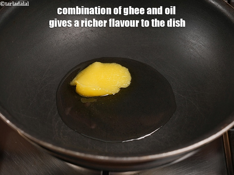 Step 35 – Combination of ghee and oil gives a richer flavour to the dish.